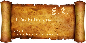 Eliás Krisztina névjegykártya